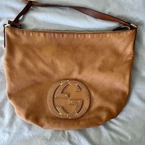 Preloved Gucci Blondie camel leather hobo bag